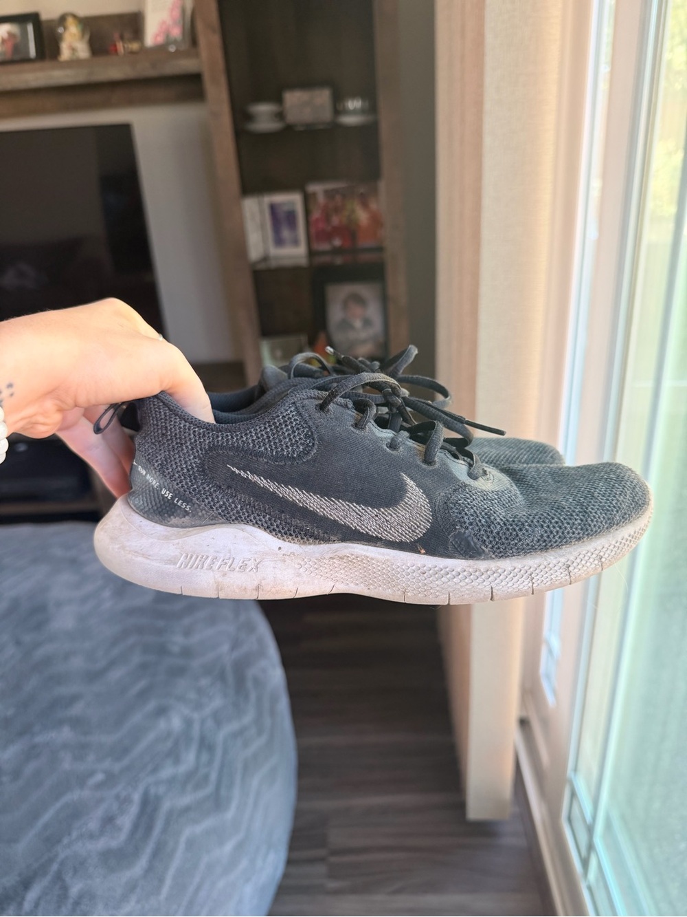 Nike Kids Black and Gray Knit Sneakers